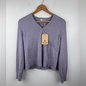 NWT Feller Women Chrissie Crossover Purple Sweater Size XS/S